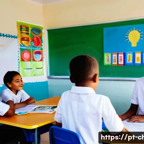 Home 31 아동상담사 근무지 선택 - A vibrant public school classroom scene in Brazil, showing a diverse group of children aged 6-10 eng...